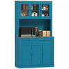 HOMCOM 71\" Pantry Cabinet w/ Microwave Space Buffet w/ Hutch Navy Blue