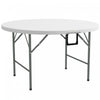 Outsunny Folding Patio Table Outdoor Hdpe Round Picnic Table For 6, White