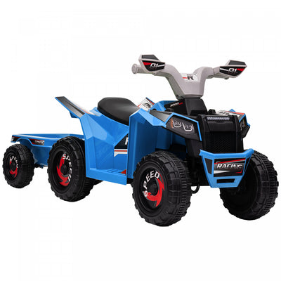 Aosom 6v Kids Atv Quad, Battery Powered Ride-On Electric Vehicle For Kids With Back Trailer, Wear-re|Aosom Quad 6 V Pour Enfants, Vehicule Electrique Alimente Par Batterie A 4 Roues Avec Remorque Arrie