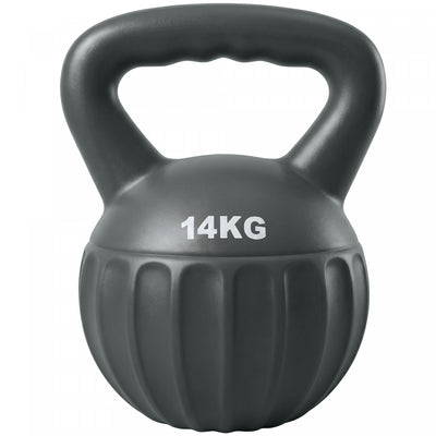 Soozier Kettlebell, 31 lbs Kettle Bell with Non-Slip Handle for Home Gym, Weight Lifting and Strength Training, Grey