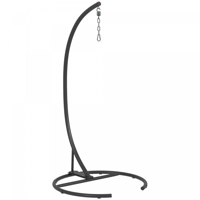 Outsunny Hammock Chair Stand Only, Steel Frame Hanging Swing Stand, Black