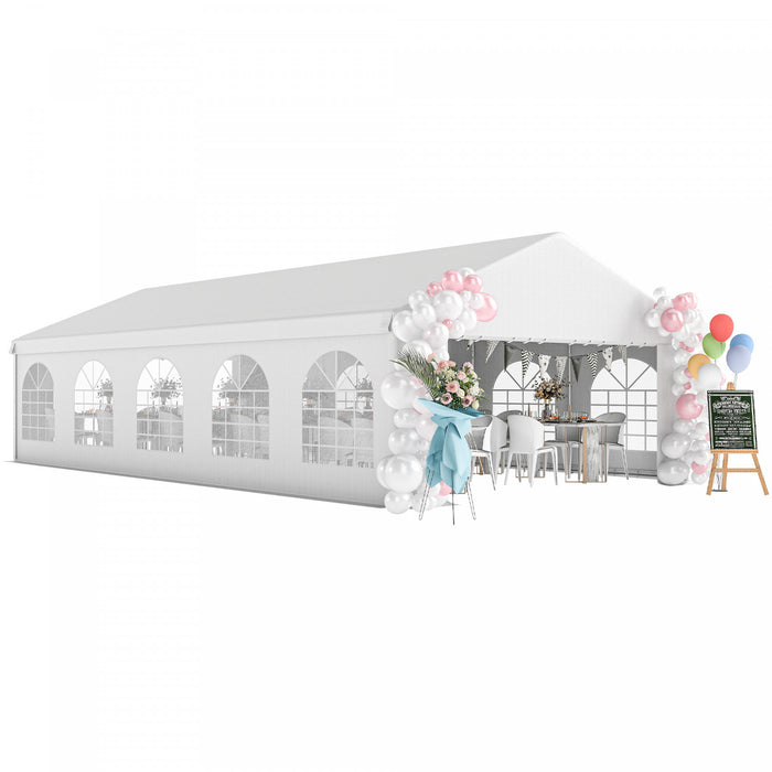 Outsunny 16'x32' Large Party Tent & Carport for Outdoor Events, White