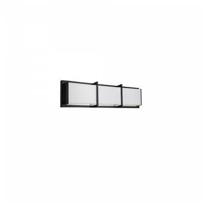 Dainolite Winston Vanity Light 15w Matte Black Light White Acrylic Diffuser Lamp|Lumière de coiffeuse Winston de Dainolite en acrylique blanc qui diffuse la lumière, avec fini noir mat et ampoule de 15 W