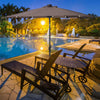 Costway 9ft Patio Solar Umbrella LED Patio Market Steel Tilt w/ Crank Outdoor Tan