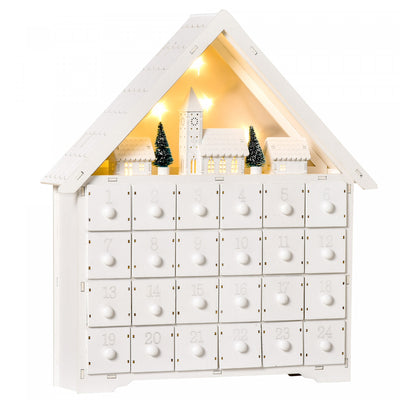 Homcom 15" Christmas Advent Calendar|Homcom Calendrier De L'avent De Noel Blanc