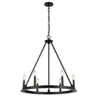 Dainolite Colby 6 Light Chandelier Matte Black Lamp