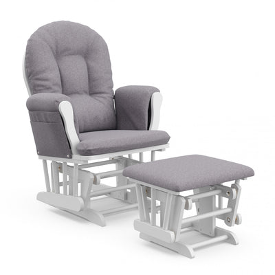 Storkcraft Hoop Glider and Ottoman - White/Gray Swirl Chair