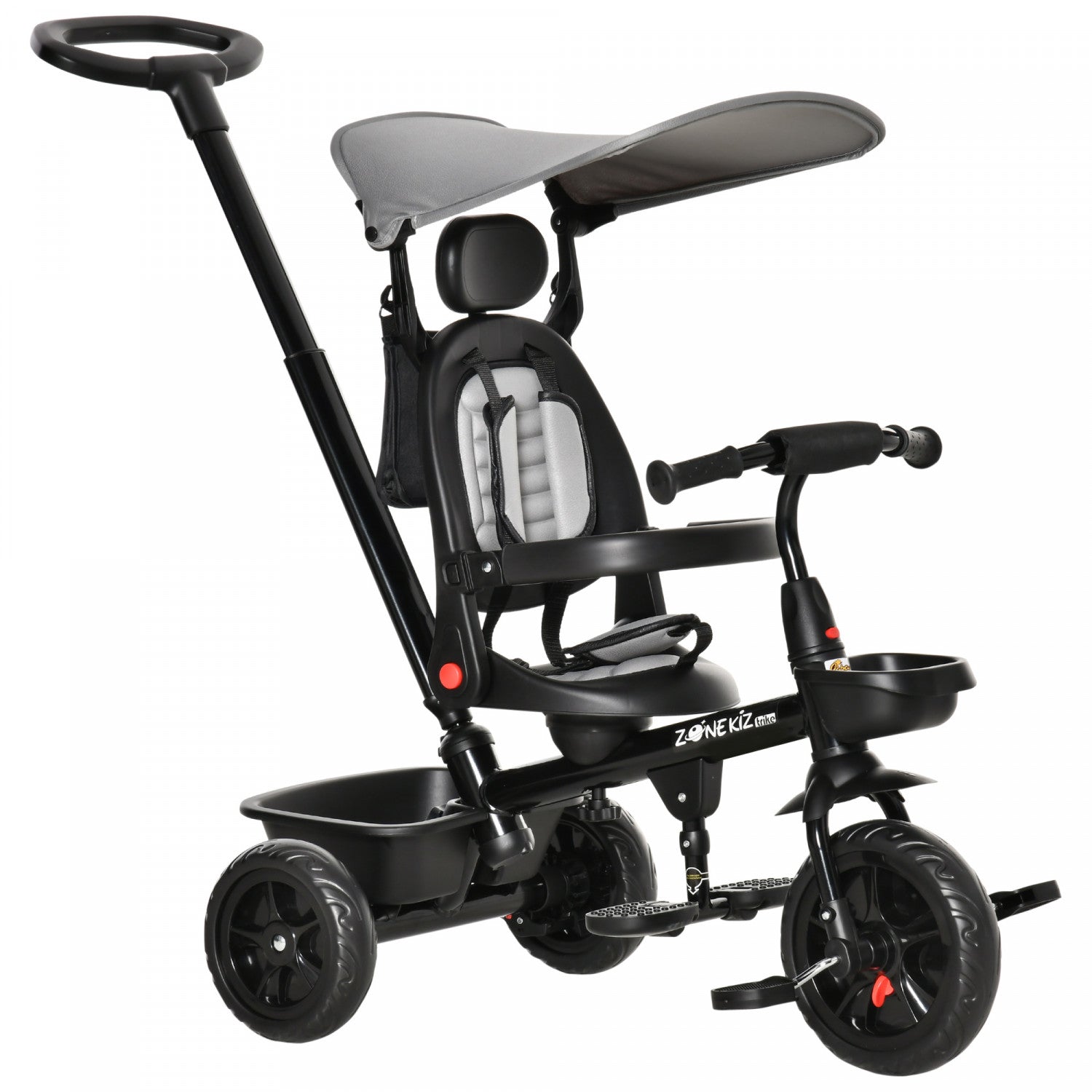 ri1/3 Qaba Kids Tricycle 4 In 1 Trike With Reversible Angle