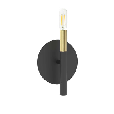 Dainolite Wand 1 Light Wall Sconce Matte Black/Aged Brass Lamp|Applique murale Wand de Dainolite avec fini noir mat et laiton vieilli et 1 ampoule