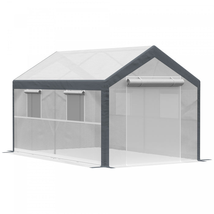 Outsunny 7' X 12' X 7' Heavy Duty Walk-in Greenhouse Seed Growth Tent White