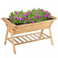 Outsunny Elevated Planter Box With Legs Raised Garden Bed Outdoor Free Standing Wooden Planter With