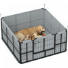 Pawhut Whelping Box For Dogs And Puppies, 48\" X 48\" X 23.5\", Puppy Playpen With 600d Windproof Oxford Fabric Cloth, Washable Pee Pad, Pet Playpen With Door, For Medium & Large Dogs