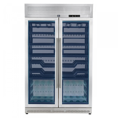 FORNO Abruzzo 48" Dual Zones Wine Cellar, 102 Bottles, 24 cu. ft Stainless steel, - FWCDR6610-48S | Cave a vin Abruzzo de 48" double zone, capacite de 102 bouteilles, 24 pi³, en acier inoxydable-FWCDR6610-48S