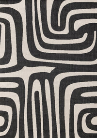 Jackson Black White Abstract Lines Outdoor Rug, 6'7