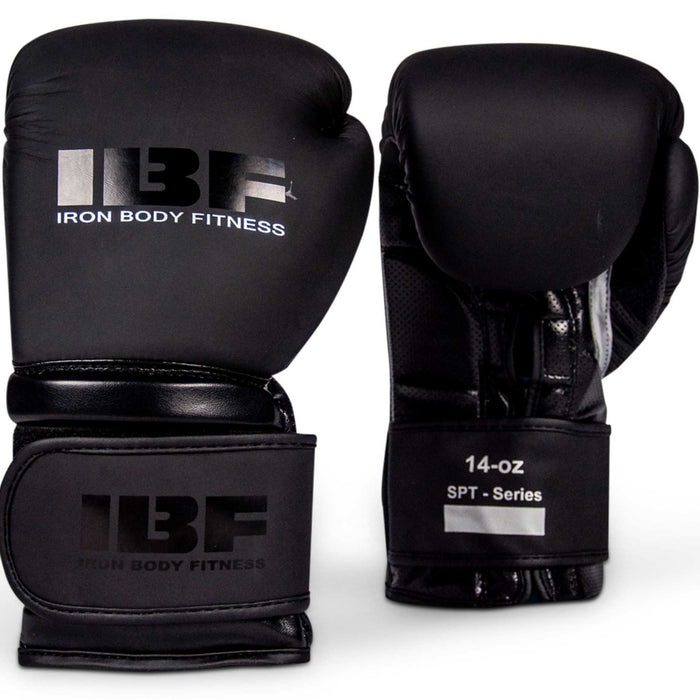 IBF Iron Body Fitness 'Blackout Series' Boxing Gloves - 14 Oz