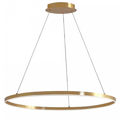 Dainolite Circulo Chandelier 63w Aged Brass Finish White Acrylic Diffuser Lamp|Lustre Circulo de Dainolite en acrylique blanc qui diffuse la lumière, avec fini laiton vieilli et ampoule de 63 W