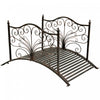 Outsunny 4ft Metal Garden Bridge Decorative Arc Bridge With Guardrails Black Bronze
