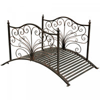Outsunny 4ft Metal Garden Bridge Decorative Arc Bridge With Guardrails Black Bronze