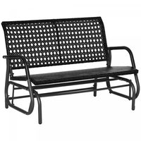 Outsunny 2 Seater Wicker Outdoor Glider Bench, Black
