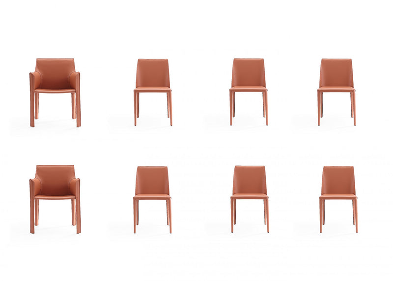 Paris Modern 8-Piece Dining Chair Set in Clay