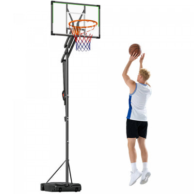 Soozier Basketball Hoop, 4.1-8.5ft Adjustable Basketball Goal with 18" Rim