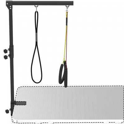 PawHut Dog Grooming Arm with Clamp, Adjustable Foldable Dog Grooming with 2 Loop Noose for Small and Medium Breeds, 18.9" -32.3", Black