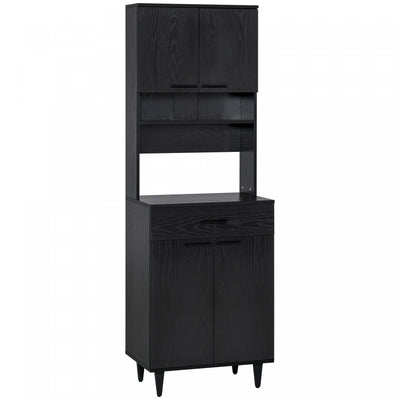 HOMCOM 71" Kitchen Pantry, Buffet with Hutch, Microwave Stand with Cabinet