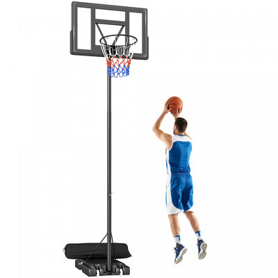 Soozier Portable Basketball Hoop Stand Outdoor, 4.4–10 ft Easy Adjustable