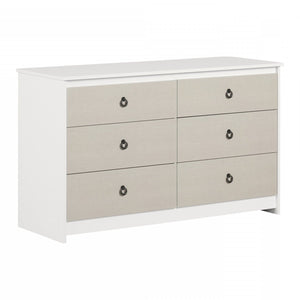 Plenny 6-Drawer Dresser - White Beige