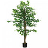 HOMCOM 5ft Artificial Trees Ficus, Decorative Fake Plant for Home Decor