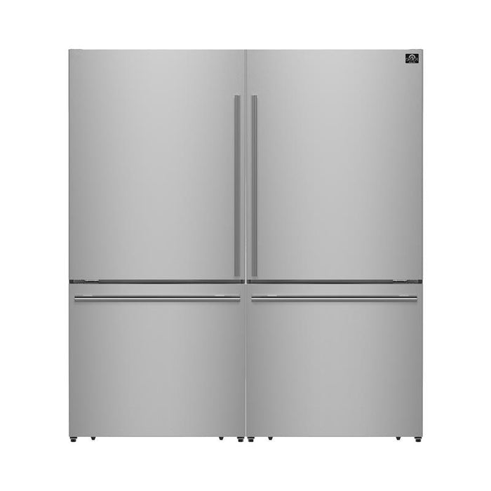 Forno Milano 60-Inch Side-by-Side Refrigerator in Stainless Steel, 34.4 cu.ft - FFFFD1787-60S