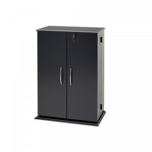 Locking Media Storage Cabinet - Black