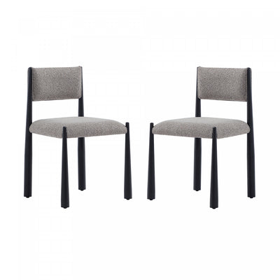 Lennor Mid-Century Modern Boucle Metal Side Chair in Mushroom - Set of 2 | Chaise d’appoint en metal boucle Lennor style milieu du siecle, couleur champignon – Lot de 2