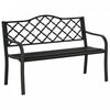 Outsunny 2-seater Garden Bench Steel Outdoor Loveseat W/ Armrests, Black
