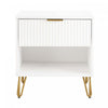 Dumbo Modern 20\" Fluted Nightstand in White (1-Drawer)