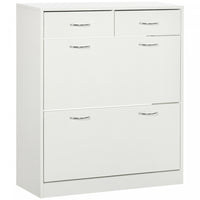 HOMCOM Entryway Shoe Cabinet with 2 Flip Drawers for 12 Pairs of Shoes