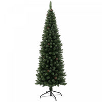 HOMCOM 6ft Artificial Pencil Christmas Tree w/ 618 Branches and Metal Base