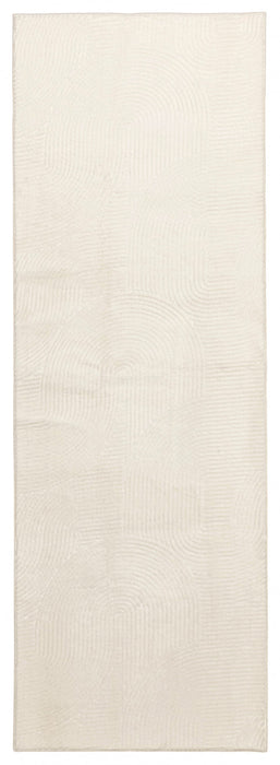 Elion Contemporary Cream Washable Rug 1'10\" x 6'0\" Indoor Area Rug