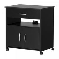 Axess Printer Cart On Wheels - Pure Black 