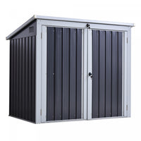 Outsunny 5ft X 3ft Outdoor Garbage Bin Storage Shed, Metal Garbage Shed
