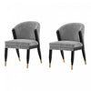 Ola Modern Wood Chenille Dining Chair in Gray - Set of 2