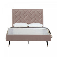 Crosby Modern Upholstered Velvet Full Bed in Blush 