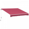 Outsunny 13' X 8' Manual Retractable Patio Awning Sun Shade Outdoor Deck Window Door Canopy Shelter |Store Banne Manuel Retractable Alu. Polyester Impermeabilise Haute Densite 4 X 2,5 M Bordeaux