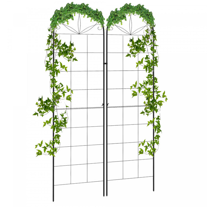 Outsunny 2 Pcs Garden Trellis For Climbing Plants, Outdoor Metal Trellis