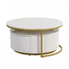 Sophia 27.6\" Modern Nesting Coffee Table With Storage Drawer, White