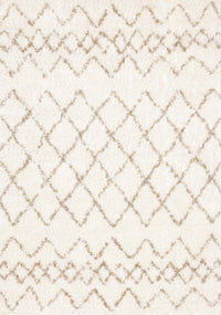 Taylor Cream Brown Lattice Shag Rug, 7'10