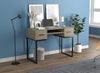 Computer Desk Study Desk For Home Office, Gaming Room 42.5l Dark Taupe 2 Drawers 1 Shelf Black Metal Base