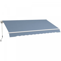 Outsunny 12' X 10' Retractable Awning Patio Sun Shade Shelter With Manual Crank Handle, Uv & Water-r