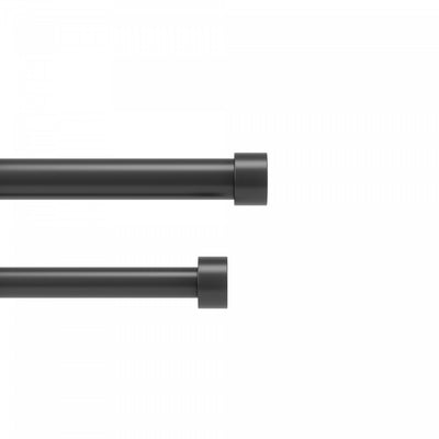 Umbra Cappa Brushed Black Expandable Double 1" Curtain Rod - 36"-66" | Tringle à rideaux extensible double Cappa de Umbra noir brossé de 1 po - 36 po à 66 po