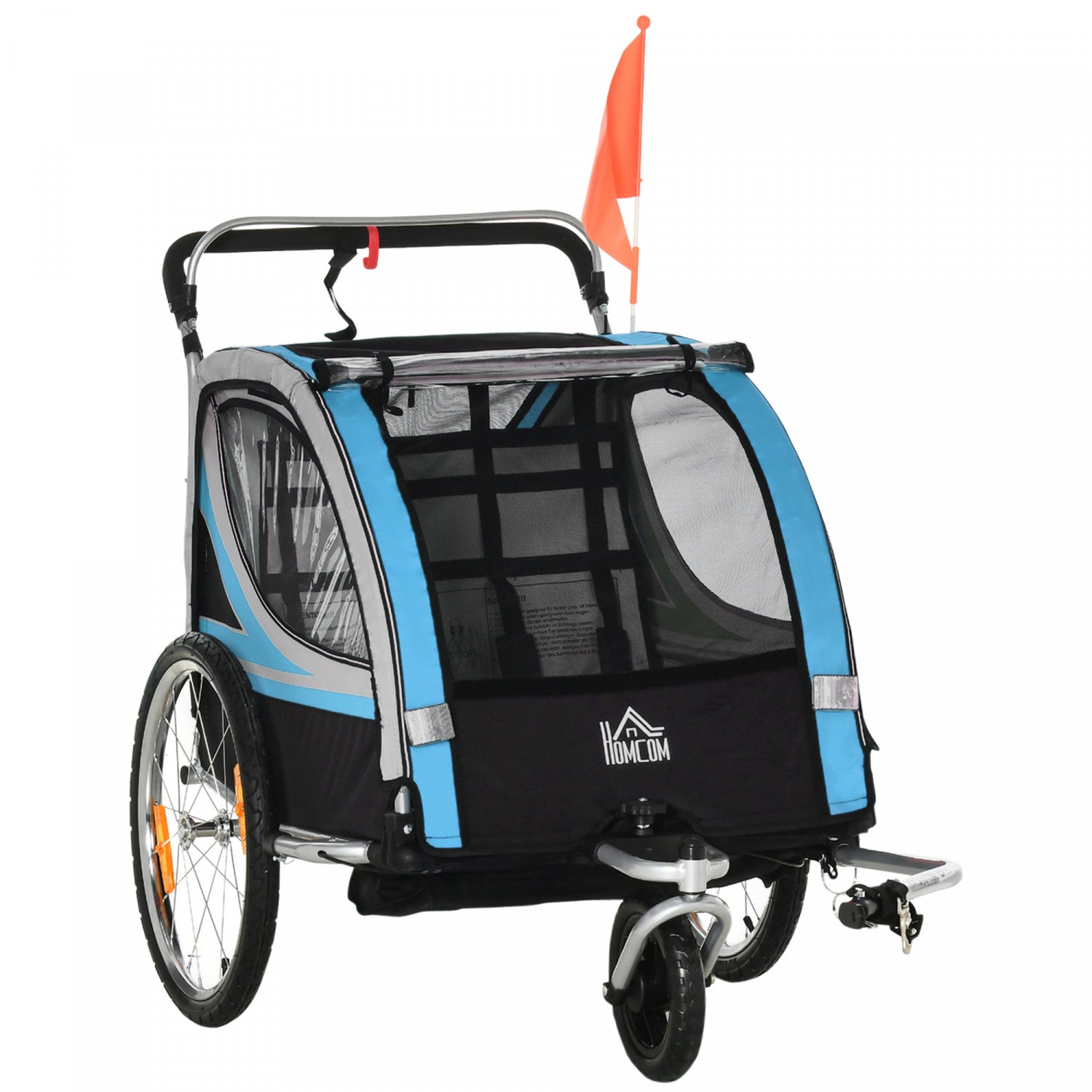Aosom 2 in 1 Bike Trailer For Kids 2 Seater Baby Stroller With Bra. The Brick